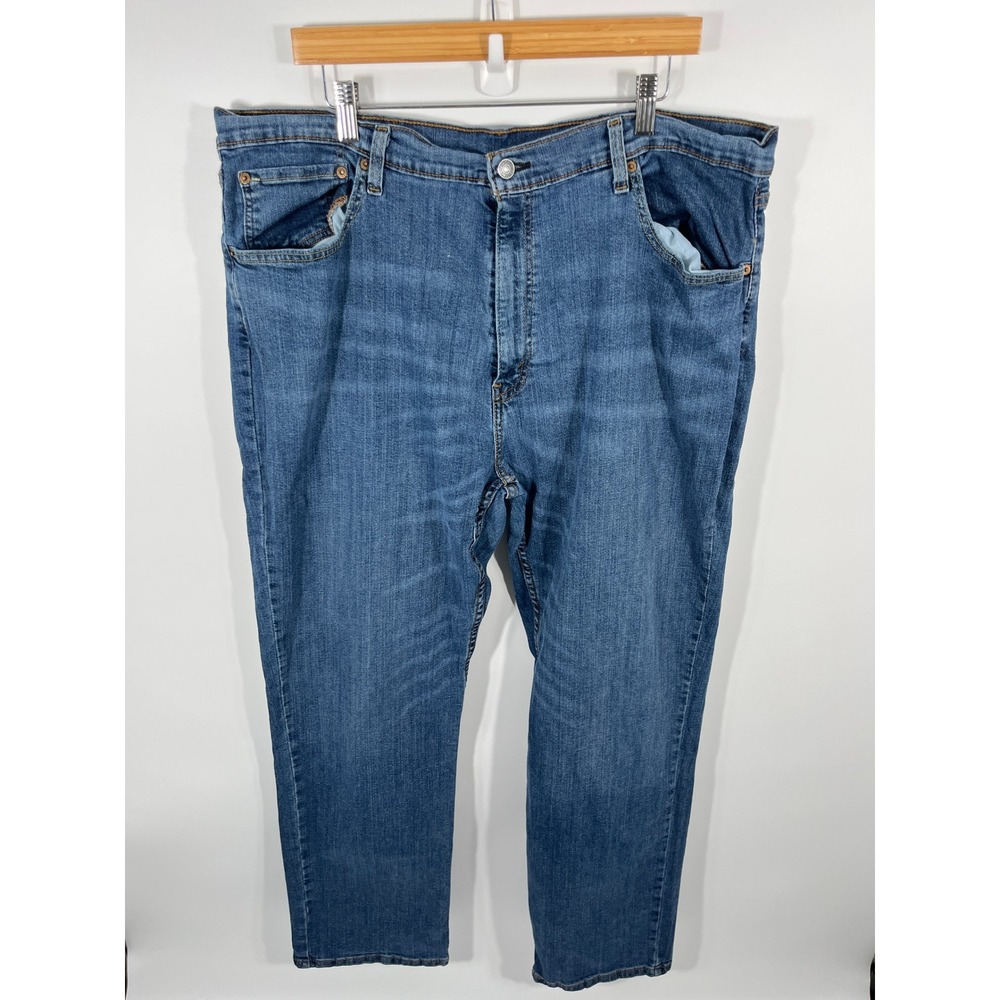 Levis 559 Jeans Mens Relaxed Straight 44x34 Blue High Rise‎ Dark Wash Stretch